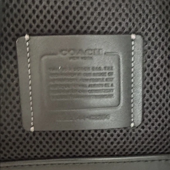 Coach Black Leather Men's Backpack with Front Flap - Picture 5 of 5